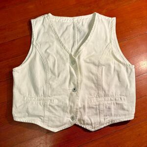 Unbranded White Denim Vest